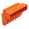 THT male header for double-deck assembly 1.0 x 1.0 mm solder pin angled orange
