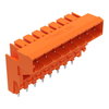THT male header for double-deck assembly 1.0 x 1.0 mm solder pin angled orange