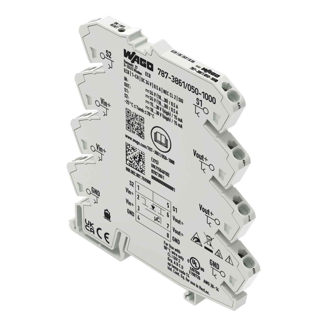 Electronic circuit breaker 1-channel 24 VDC input voltage