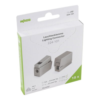 Lighting connector push-button on lighting side Lighting side: for all conductor types gray