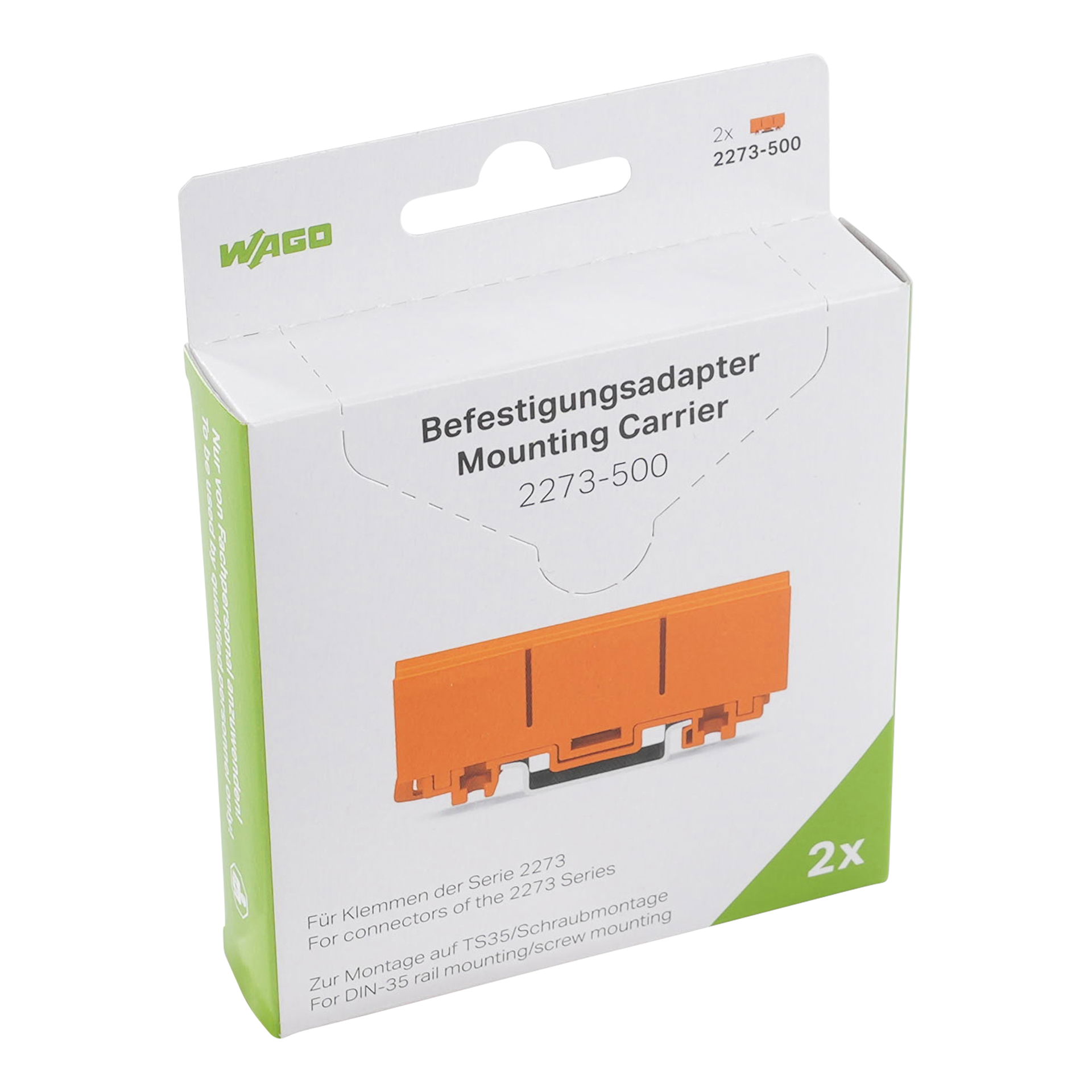 Mounting carrier for single- and double-row con. 2273 Series orange
