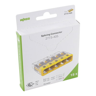 PUSH WIRE® splicing connector for solid and stranded conductors max. 4 mm² transparent