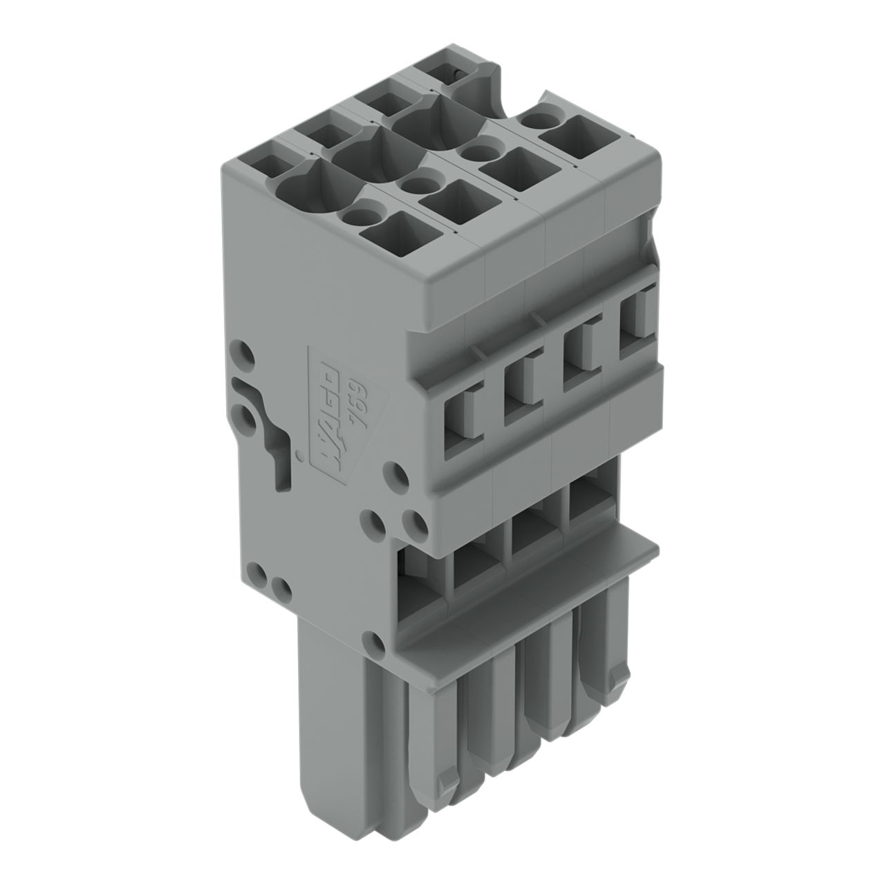 1-conductor female connector CAGE CLAMP® 4 mm² gray