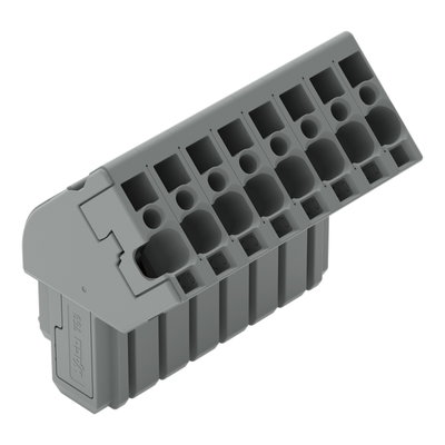 1-conductor female connector, angled CAGE CLAMP® 4 mm² gray