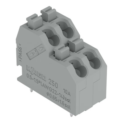 Double-deck PCB terminal block push-button 1.5 mm² agate gray