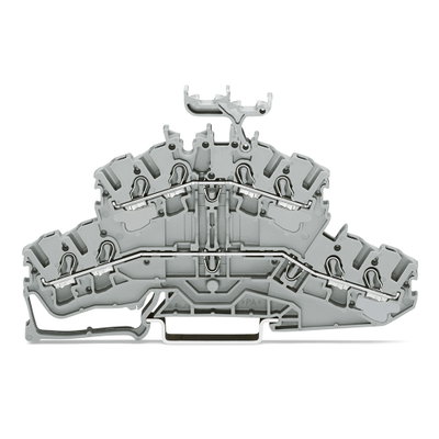 4-conductor double deck terminal block Through/through terminal block L/L gray