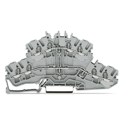 4-conductor double deck terminal block Through/through terminal block L/L gray