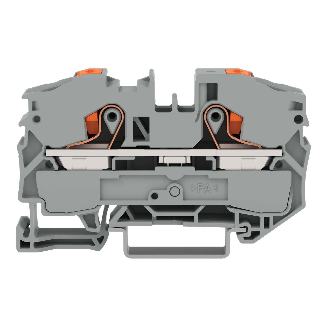 2-conductor through terminal block with push-button 16 mm² gray
