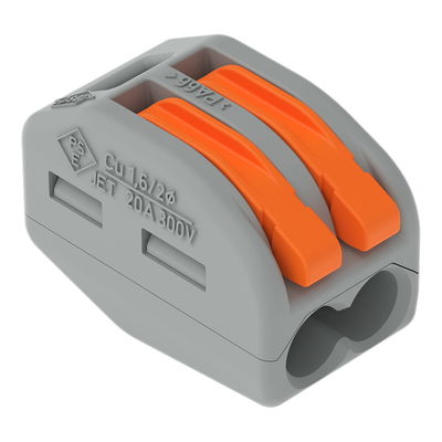 Splicing connector with levers for all conductor types max. 4 mm² gray