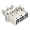 Snap-in socket with protruding mating face 3-pole white