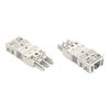 Socket with strain relief housing 3-pole white