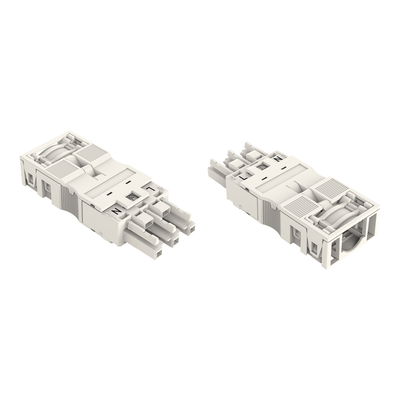 Socket with strain relief housing 3-pole white
