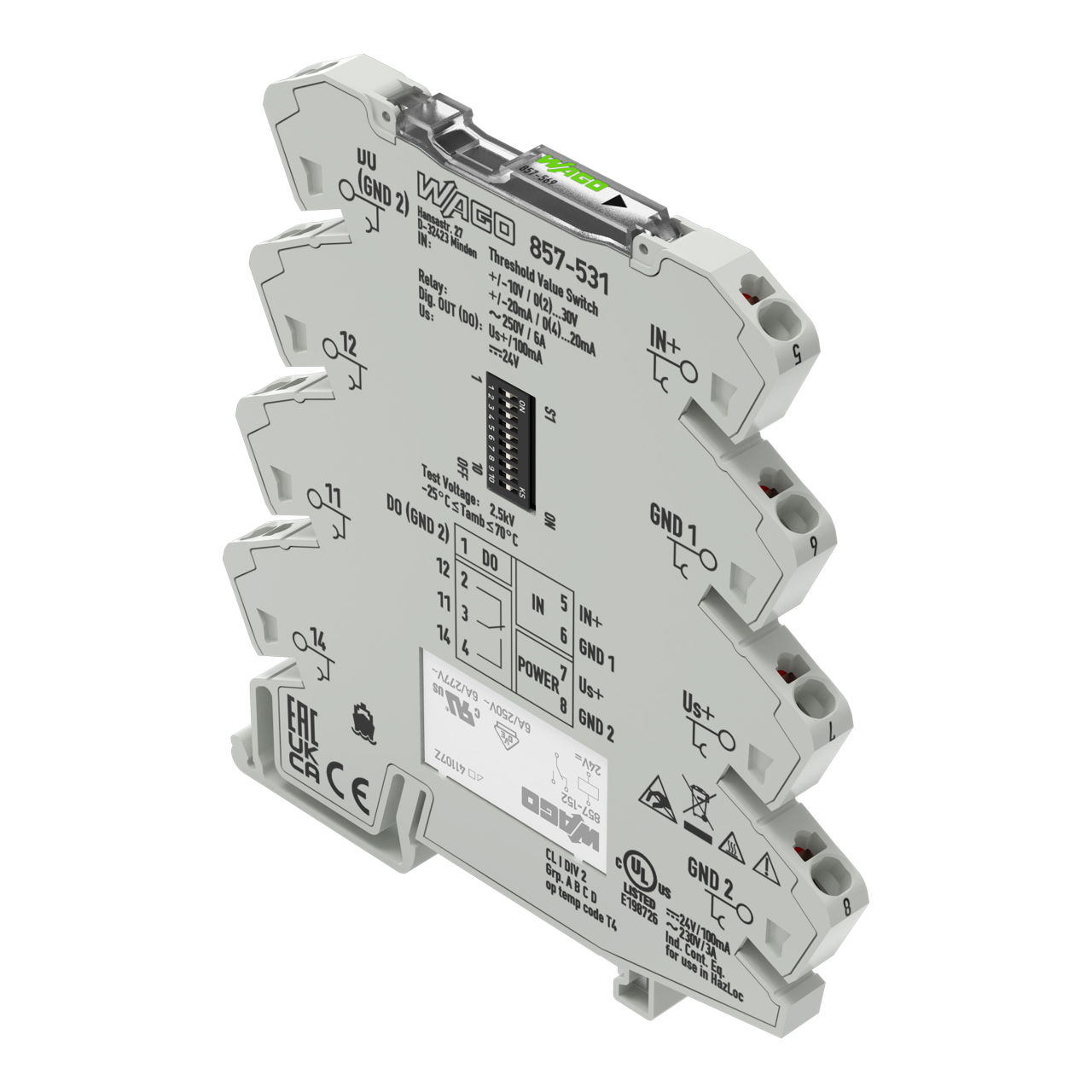 Threshold value switches Analog values 1 changeover contact