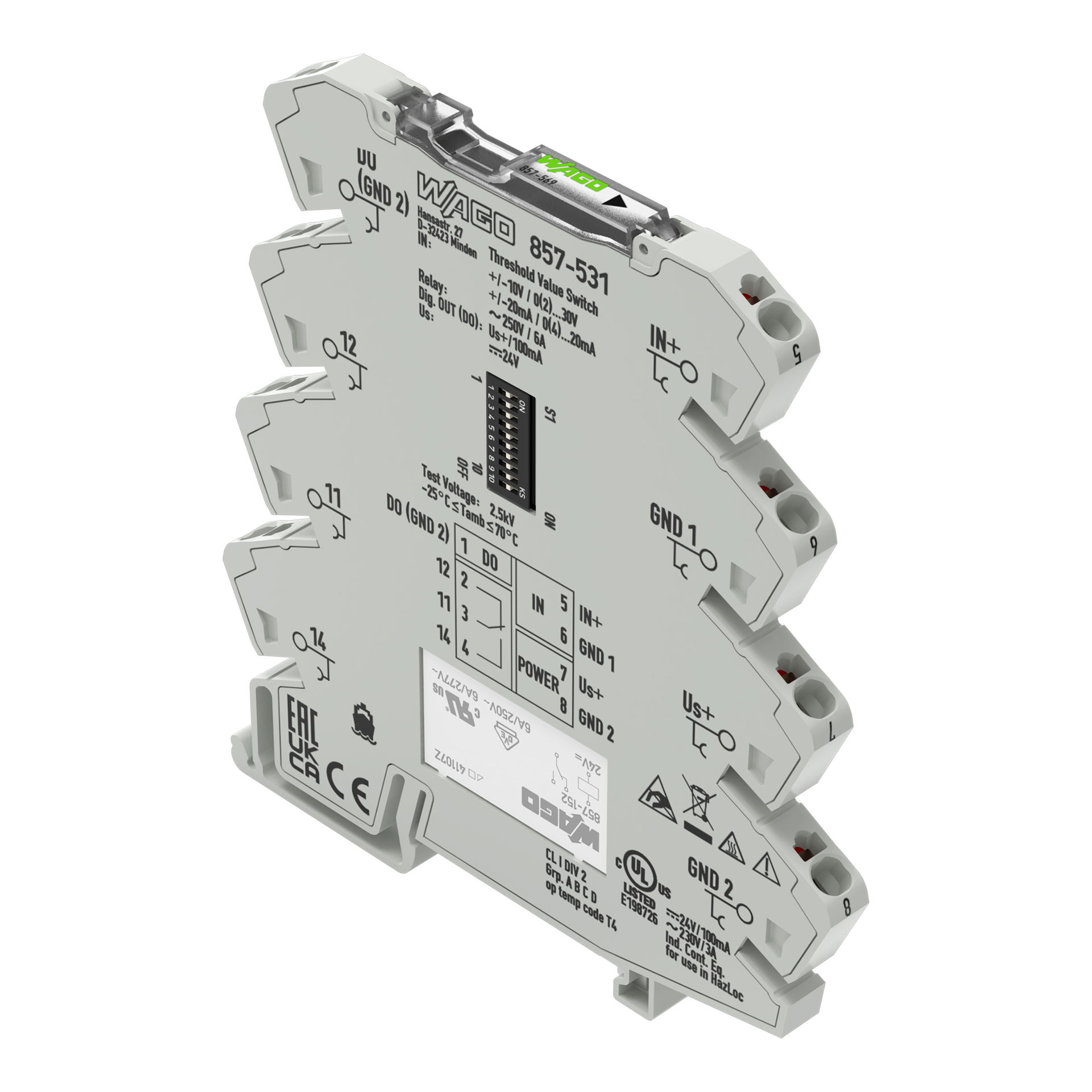 Threshold value switches Analog values 1 changeover contact