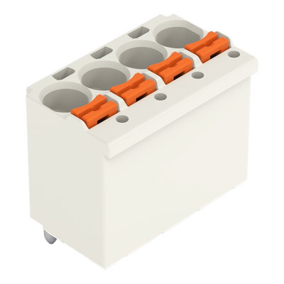 1-conductor THT female connector straight push-button Push-in CAGE CLAMP® light gray