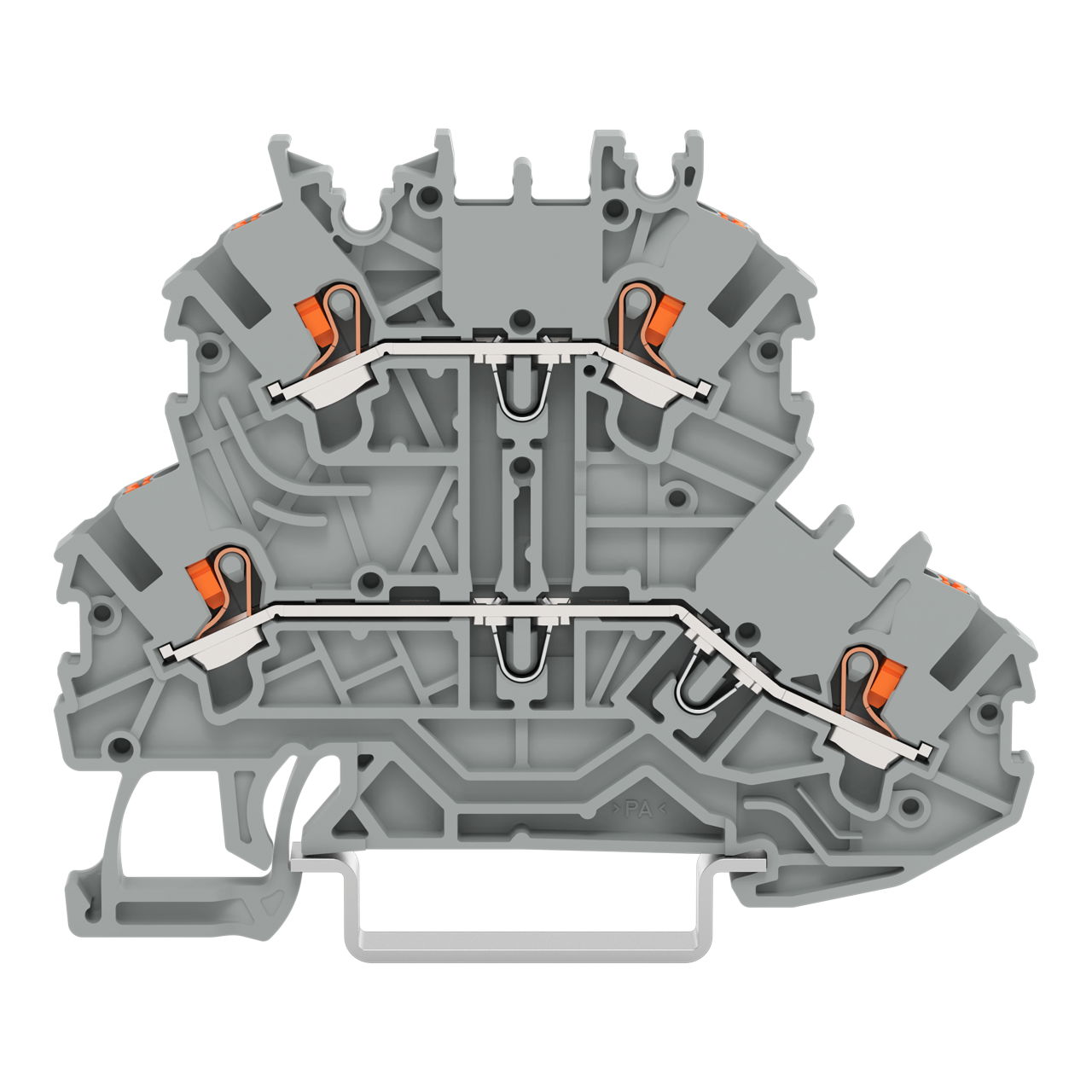 Double-deck terminal block Through/through terminal block N/L gray