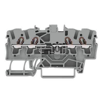 Component terminal block 4-conductor with diode 1N4007 gray