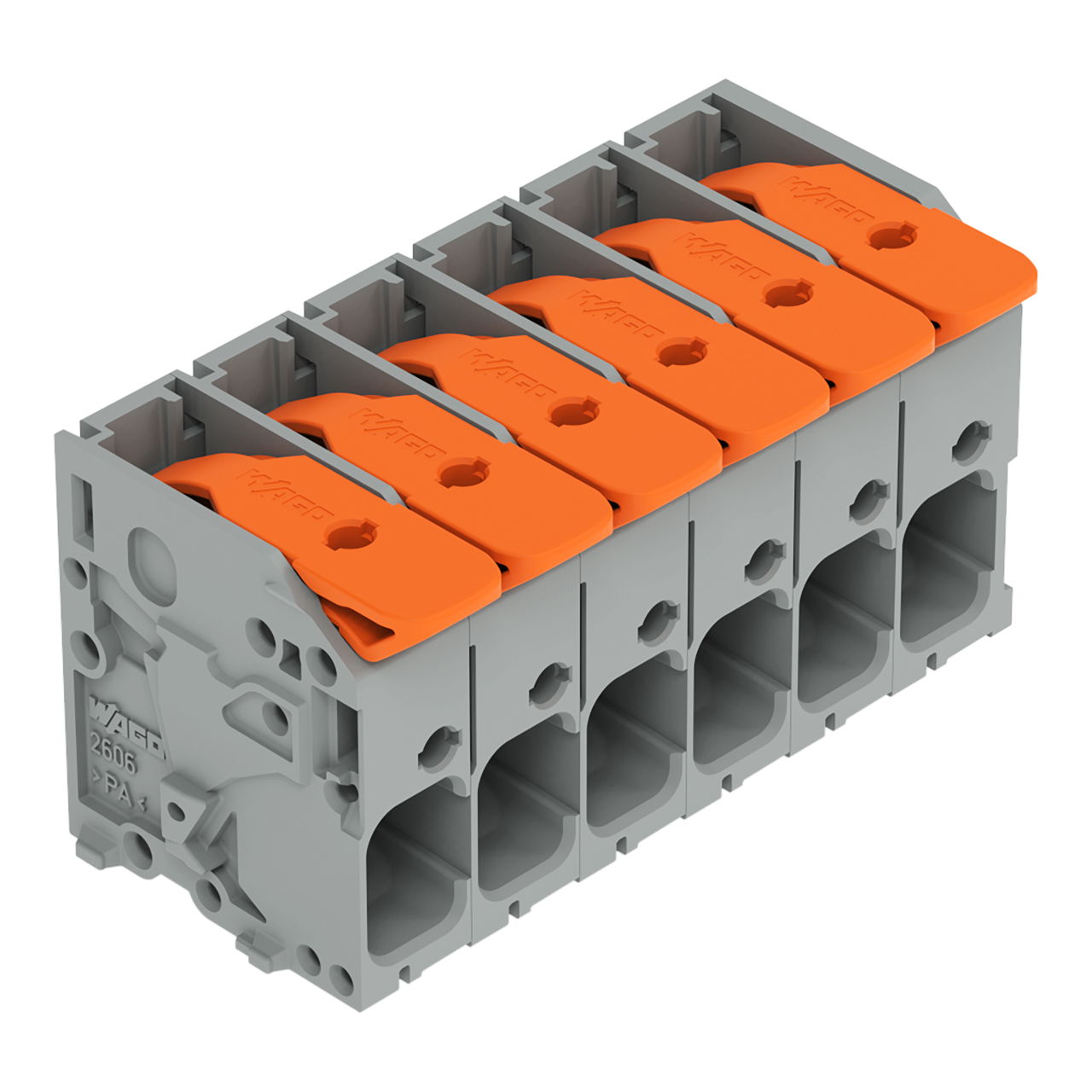 PCB terminal block lever 6 mm² gray
