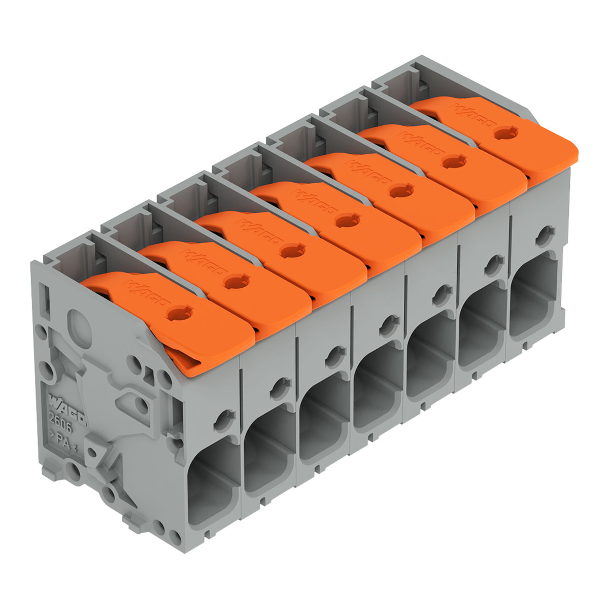 PCB terminal block lever 6 mm² gray