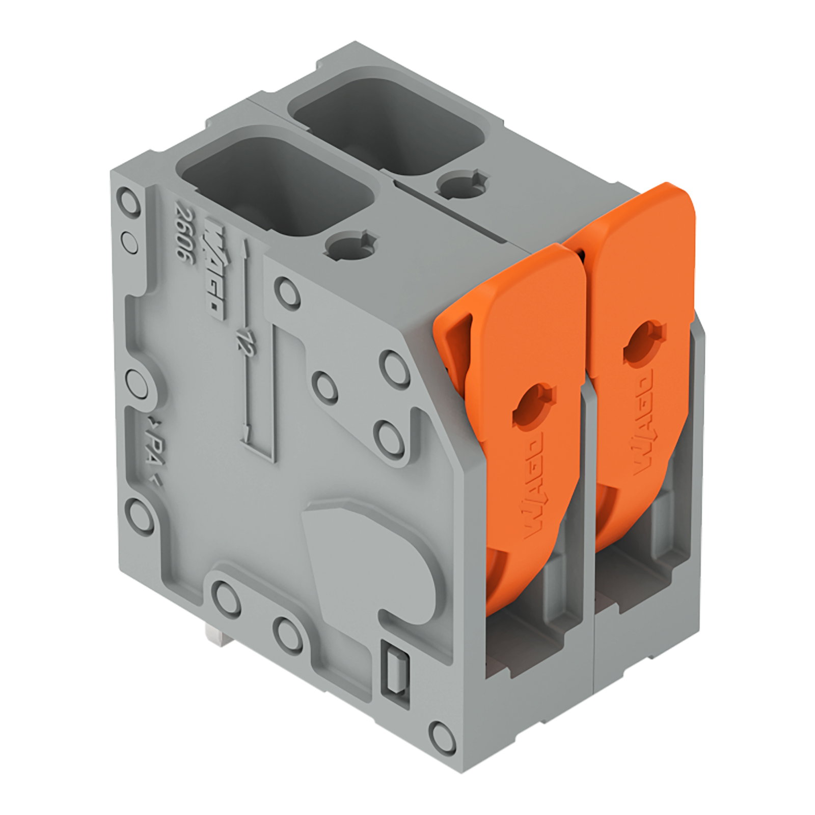 PCB terminal block lever 6 mm² gray