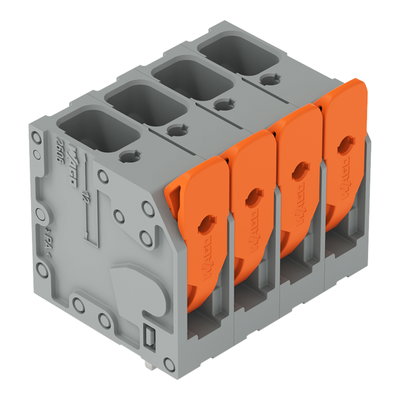 PCB terminal block lever 6 mm² gray