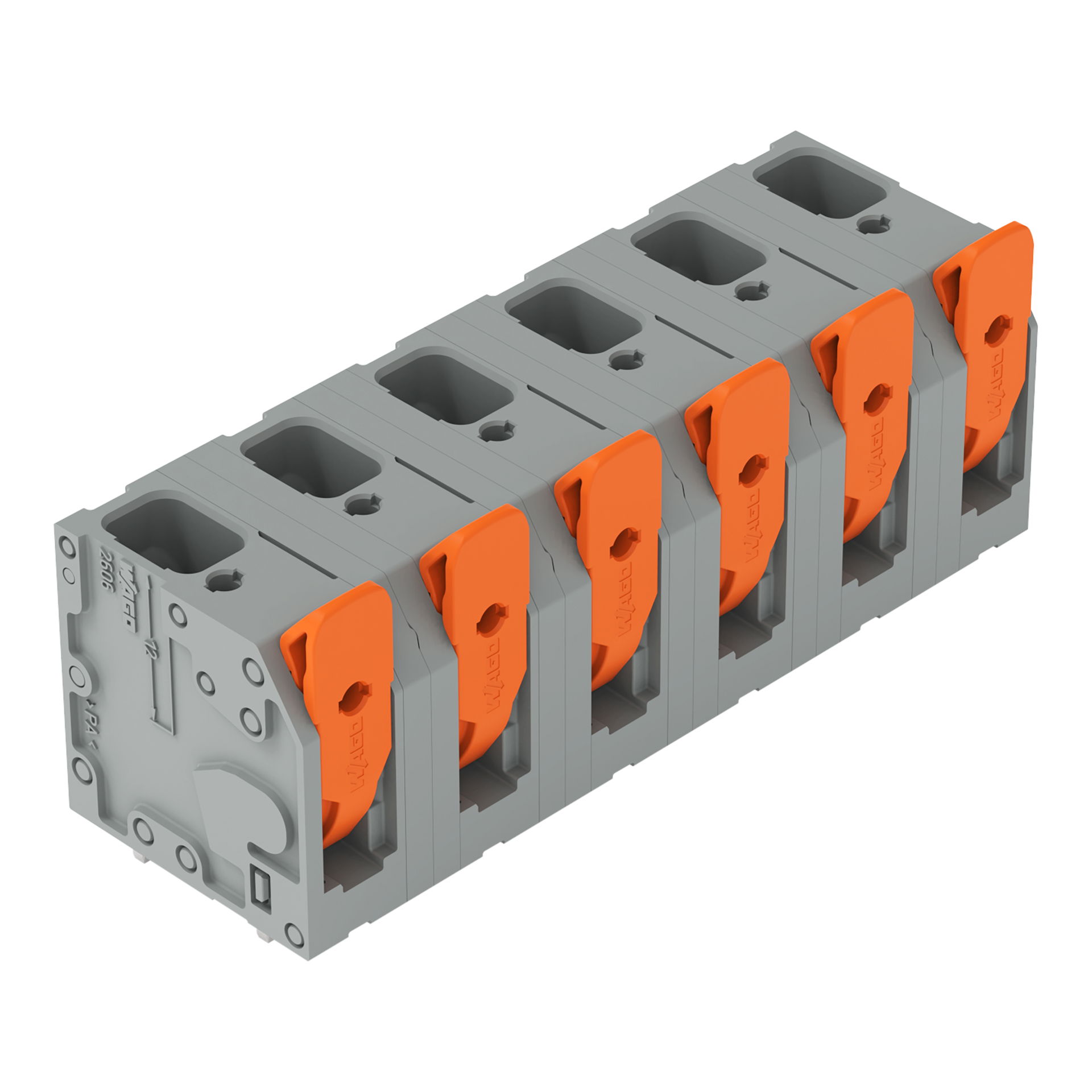PCB terminal block lever 6 mm² gray