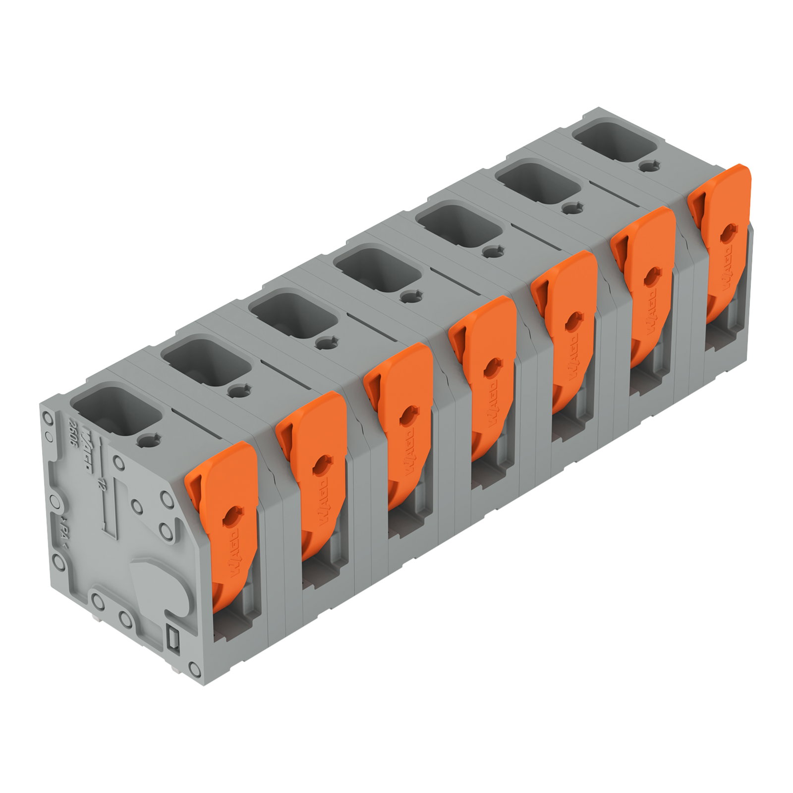 PCB terminal block lever 6 mm² gray