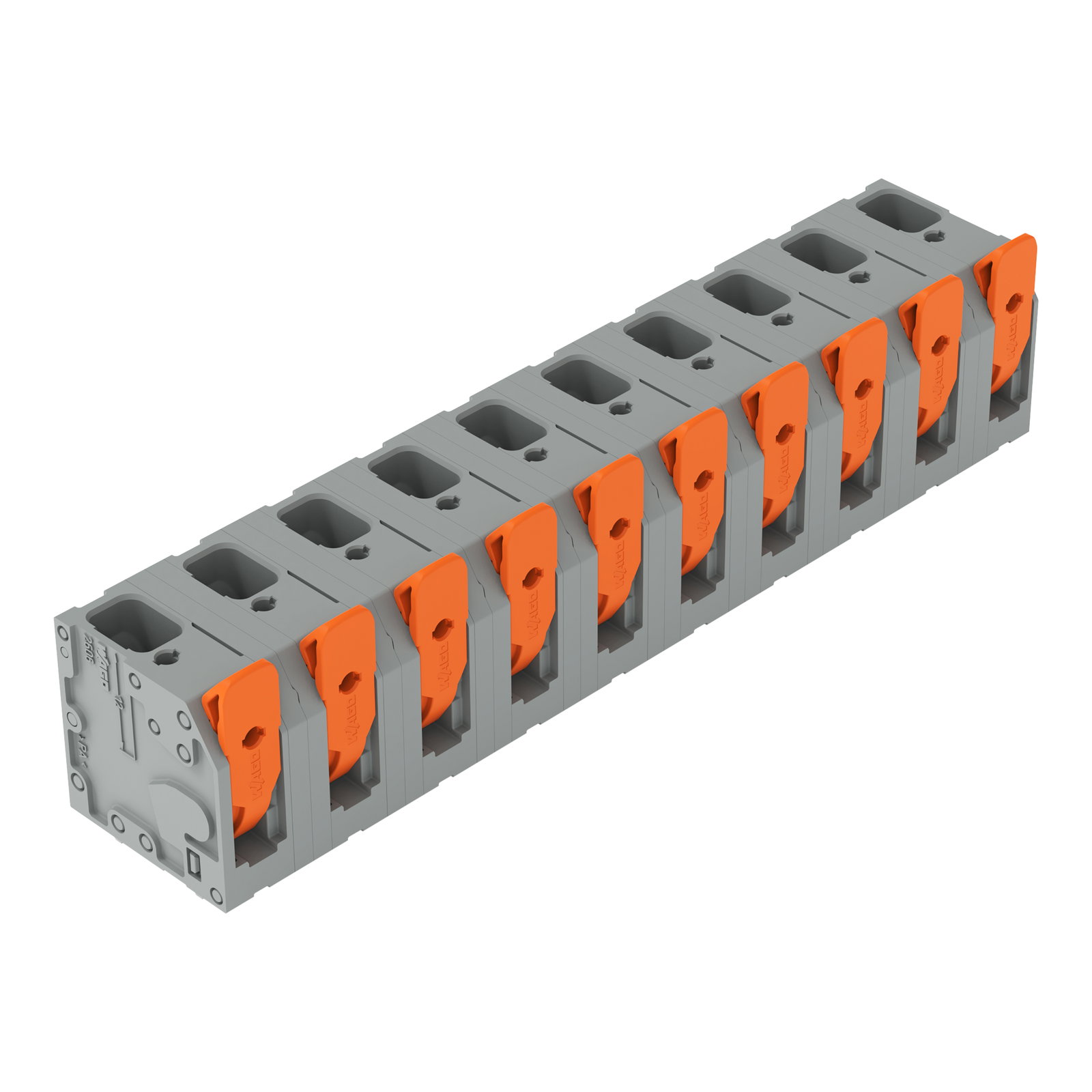 PCB terminal block lever 6 mm² gray