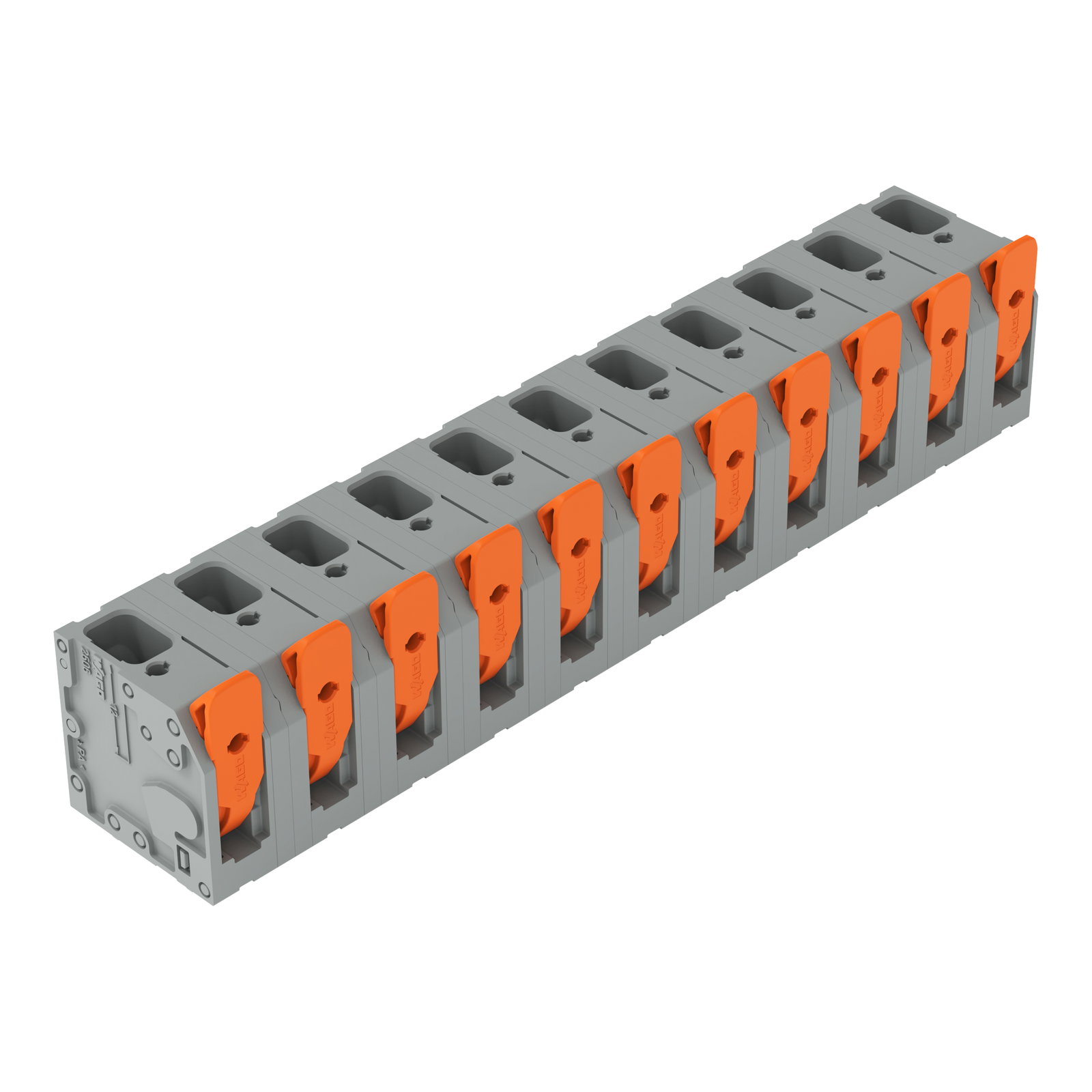 PCB terminal block lever 6 mm² gray