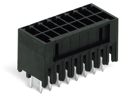 THT male header, 2-row 0.8 x 0.8 mm solder pin straight black