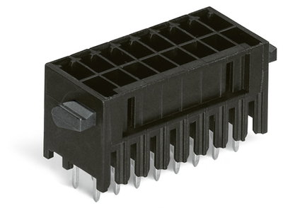 THT male header, 2-row 0.8 x 0.8 mm solder pin straight black
