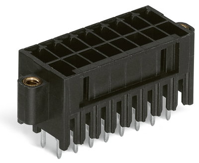 THT male header, 2-row 0.8 x 0.8 mm solder pin straight black