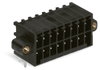THT male header, 2-row 0.8 x 0.8 mm solder pin angled black