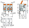 PCB terminal block lever 6 mm² gray