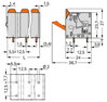 PCB terminal block lever 6 mm² gray