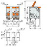 PCB terminal block lever 16 mm² gray