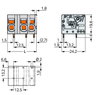 PCB terminal block 6 mm² Pin spacing 12.5 mm gray
