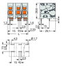 PCB terminal block 16 mm² Pin spacing 15 mm gray