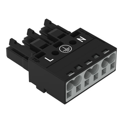 Socket 3-pole Cod. A black