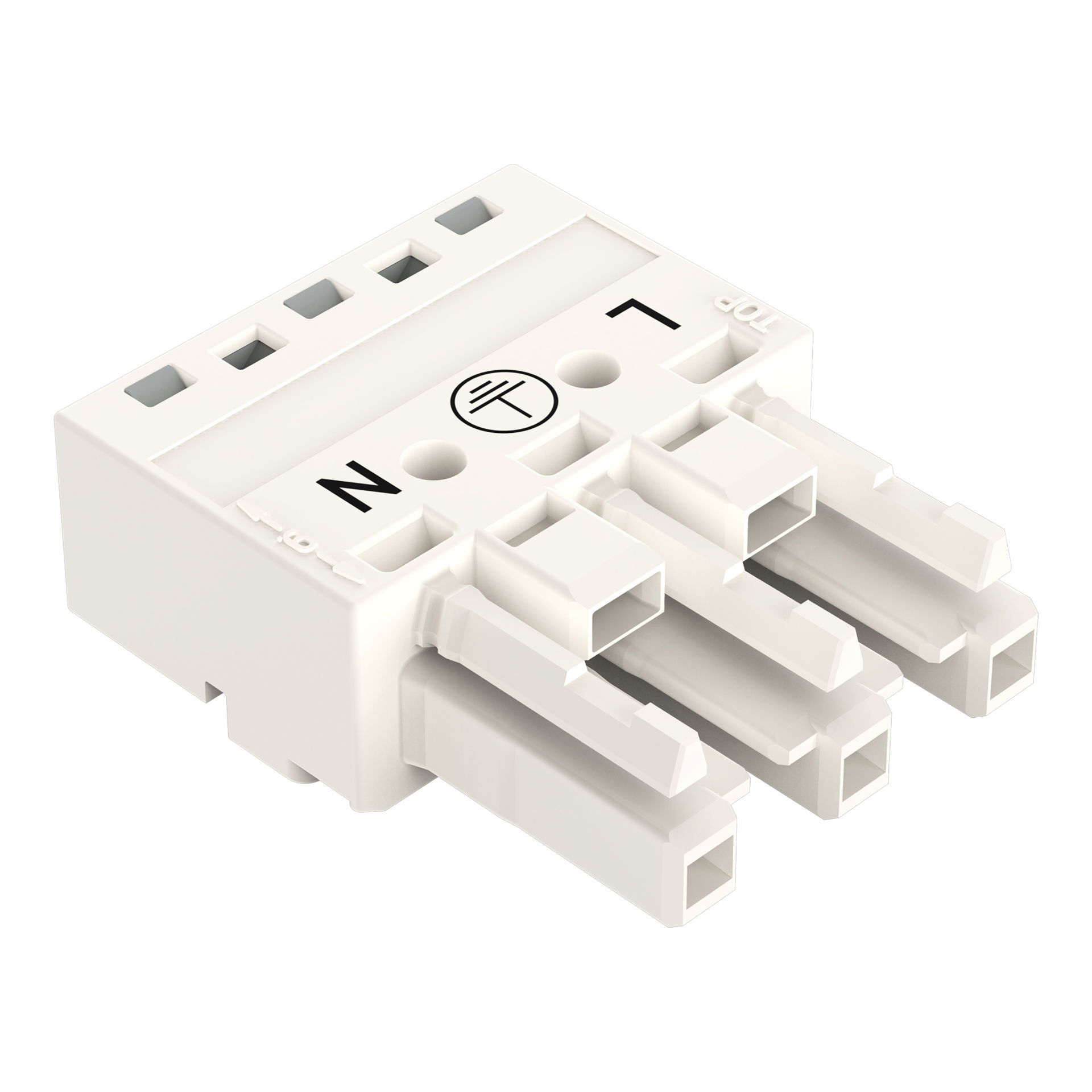 Socket 3-pole Cod. A white