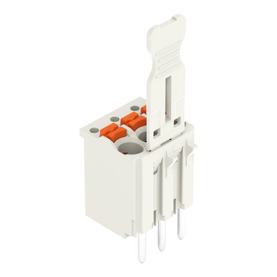 1-conductor THT female connector straight push-button Push-in CAGE CLAMP® light gray