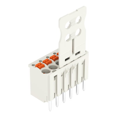 1-conductor THT female connector straight push-button Push-in CAGE CLAMP® light gray