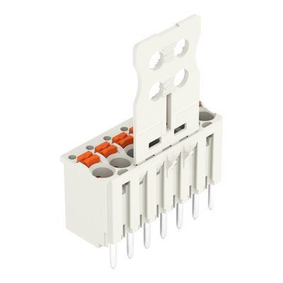 1-conductor THT female connector straight push-button Push-in CAGE CLAMP® light gray