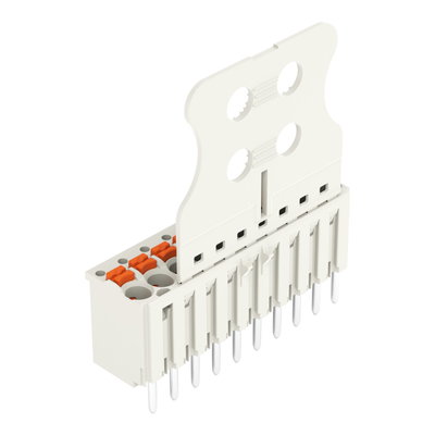 1-conductor THT female connector straight push-button Push-in CAGE CLAMP® light gray