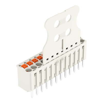 1-conductor THT female connector straight push-button Push-in CAGE CLAMP® light gray