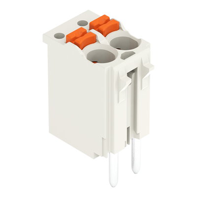 1-conductor THT female connector straight push-button Push-in CAGE CLAMP® light gray