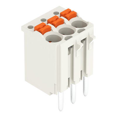 1-conductor THT female connector straight push-button Push-in CAGE CLAMP® light gray