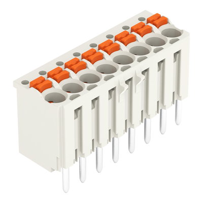 1-conductor THT female connector straight push-button Push-in CAGE CLAMP® light gray
