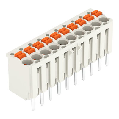 1-conductor THT female connector straight push-button Push-in CAGE CLAMP® light gray