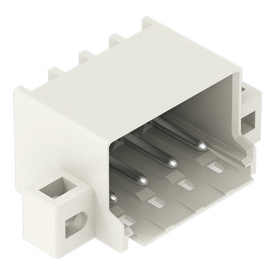 THT male header 1.4 mm Ø solder pin angled light gray